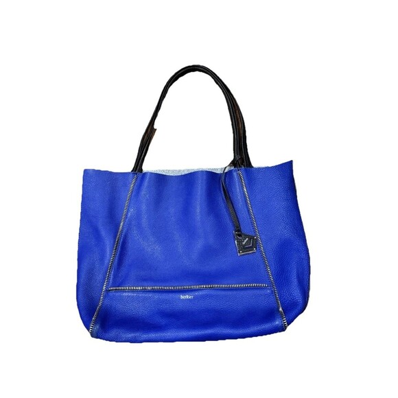 Botkier Women's Blue Soho Pebbled Leather Tote Bag Edgy Contemporary Fabulous! - Picture 1 of 7